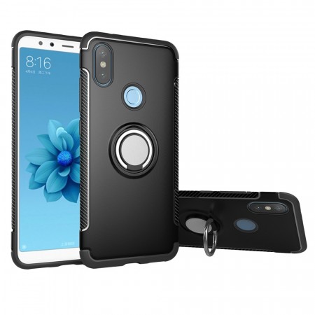 TPU Deksel med magnetisk Ring Grep Xiaomi Mi A2 svart