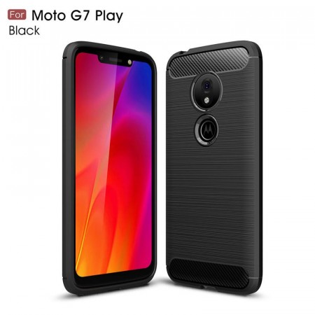 TPU Deksel Carbon Motorola Moto G7 Play svart