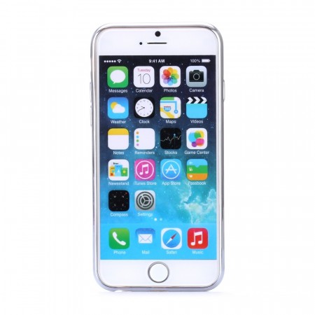 TPU Deksel gjennomsiktig iPhone 6 / 6S sølv