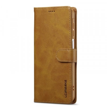 LC.IMEEKE Lommebok deksel for Samsung Galaxy A18 cognac