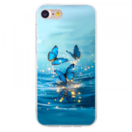Fashion TPU Deksel iPhone 7/8/SE (2020/2022) - blue Butterfly