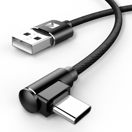 FLOVEME 90-graders USB-C Kabel 1m - Svart