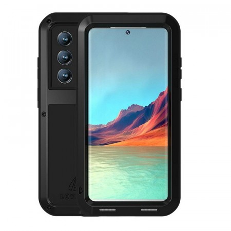 Love Mei Powerful Hybrid-deksel Samsung Galaxy S22 Ultra - Svart