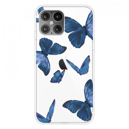 Lux TPU Deksel iPhone 12/12 Pro - Blue Butterfly