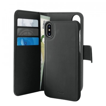 Puro 2-i-1 Magnetisk Lommebok-deksel iPhone XR svart