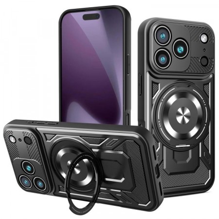 Tech-Flex Hybrid Deksel med Ring MagSafe iPhone 17 Pro svart