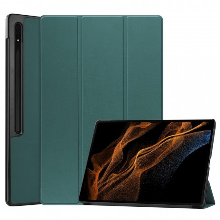Deksel Tri-Fold Smart til Galaxy Tab S9 Ultra / S8 Ultra Grønn