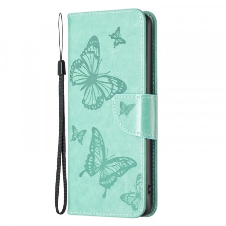 Lommebok deksel til iPhone 15 Plus - grønn Butterfly