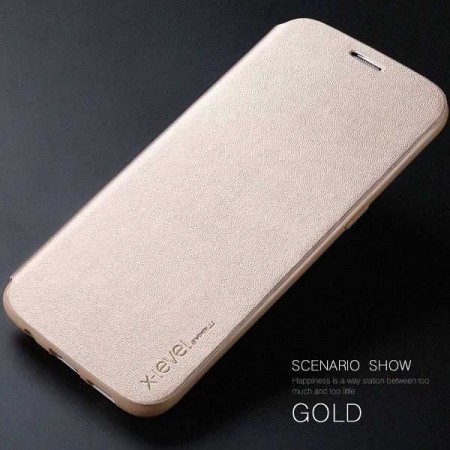 X-Level Fibcolor Series flip deksel Galaxy S7 Edge gull