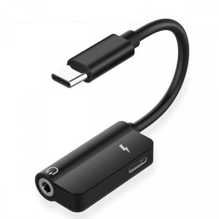 USB-C til 3,5 mm Audio Adapter og USB-C-lader Xiaomi, Huawei svart
