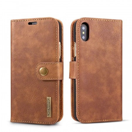 DG.Ming 2-in-1 Lommebok-deksel I Lær iPhone XR brun