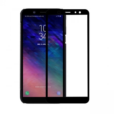 Lux herdet glass skjermbeskytter Galaxy A6 Plus (2018) svart kant