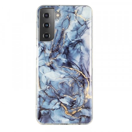 Fashion TPU Deksel for Samsung Galaxy S21 5G - Blå Marmor