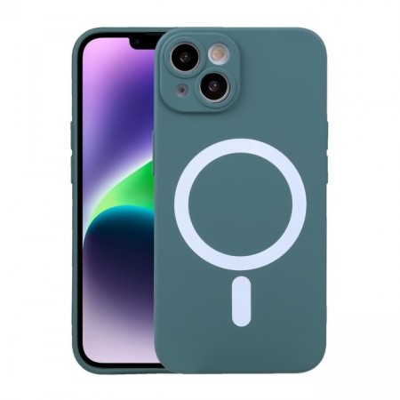 Tech-Flex TPU Deksel for iPhone 15 med MagSafe Mørk grønn