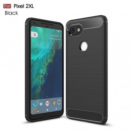 TPU Deksel Carbon Google Pixel 2 XL svart