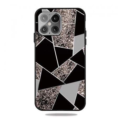 Lux TPU Deksel for iPhone 12 / 12 Pro - svart/grå Marmor