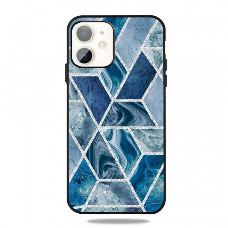 Fashion TPU Deksel for iPhone 12 Mini - blå Marmor