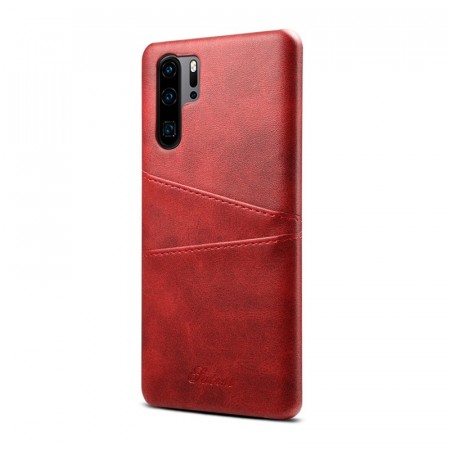 Lux TPU Deksel med PU-lær plass til kort Huawei P30 Pro rød