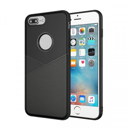 Lux TPU Deksel med PU-lær for iPhone 7 Plus/8 Plus svart
