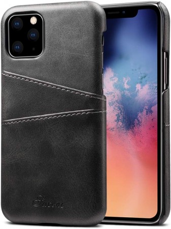 Lux TPU Deksel med PU-lær plass til kort iPhone 11 svart
