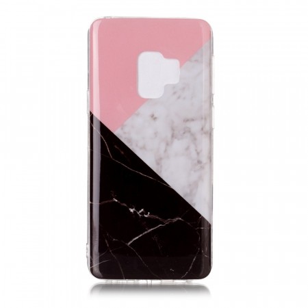 Fashion TPU Deksel for  Galaxy S9 - Rosa/Svart Marmor