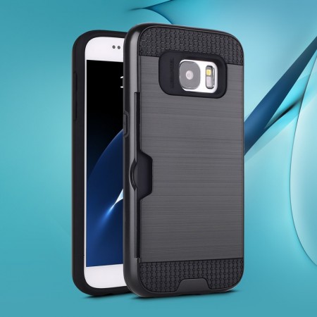 Hybrid TPU + PC Deksel Galaxy S7 svart