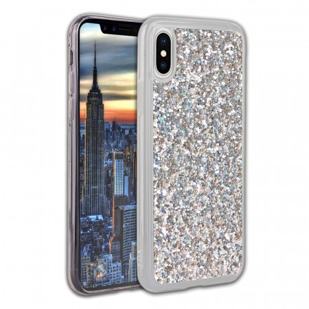 TPU Deksel Bling Glitter for iPhone X/XS - sølv