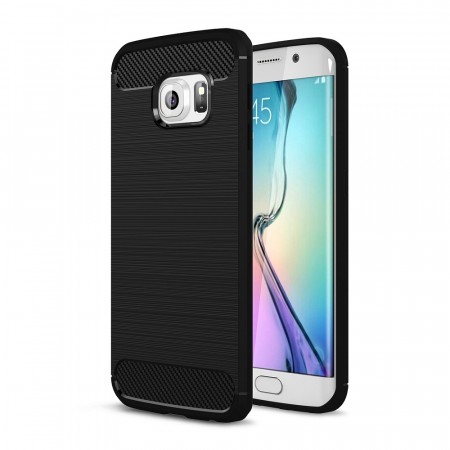 TPU Deksel Carbon for Samsung Galaxy S6 Edge svart