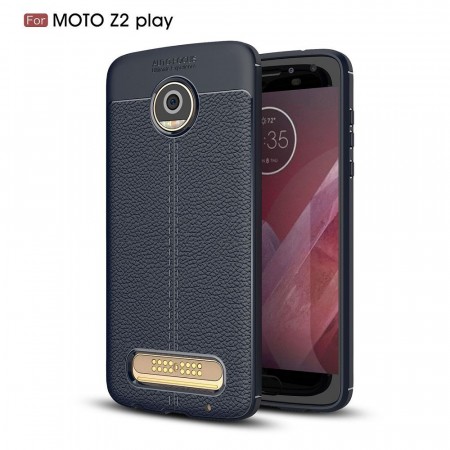 Lux TPU Deksel med PU-lær mønster Motorola Moto Z2 Play Mørk Blå