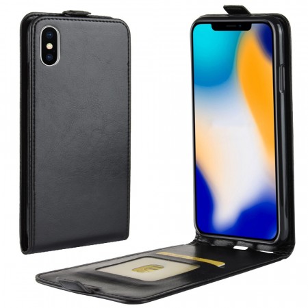 Deksel Vertikalt Flipp for iPhone XS Max svart