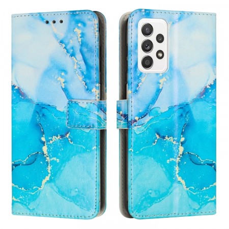 Lommebok deksel for Samsung Galaxy A53 5G blå marmor