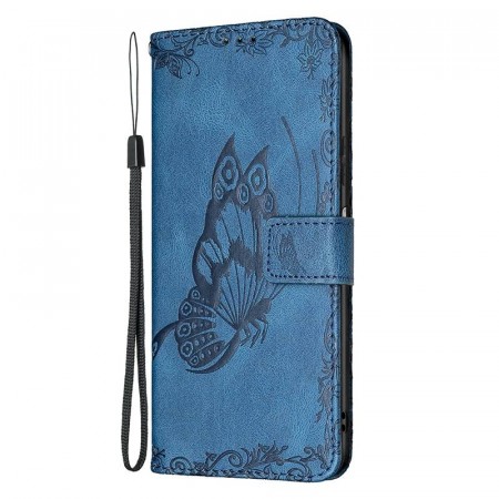 Lommebok deksel til Samsung Galaxy A22 5G - Blå Butterfly