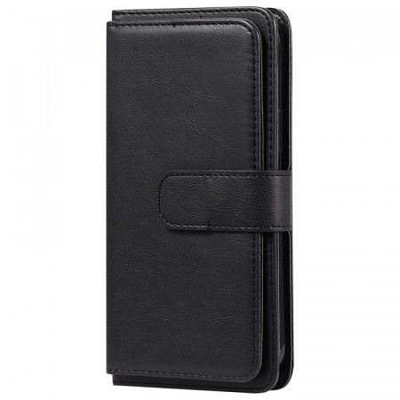 Lommebok-deksel plass til 10 stk kort for Samsung Galaxy S22 svart