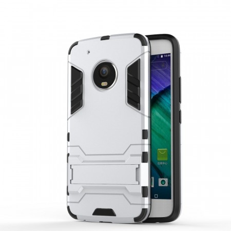 Hybrid TPU + PC Deksel Motorola Moto G5 Plus sølv