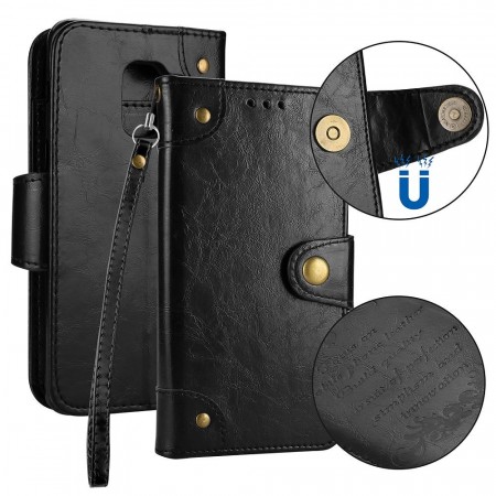 Deksel Retro ekstra flip for kort Galaxy A8 (2018) svart