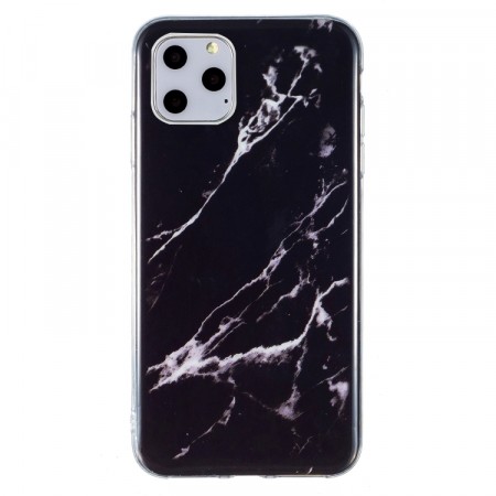 Fashion TPU Deksel for iPhone 11 Pro Max - Marmor svart