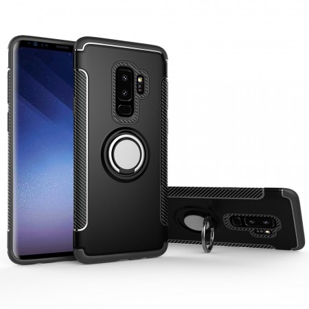 TPU Deksel med magnetisk Ring Grep Galaxy S9 Plus svart