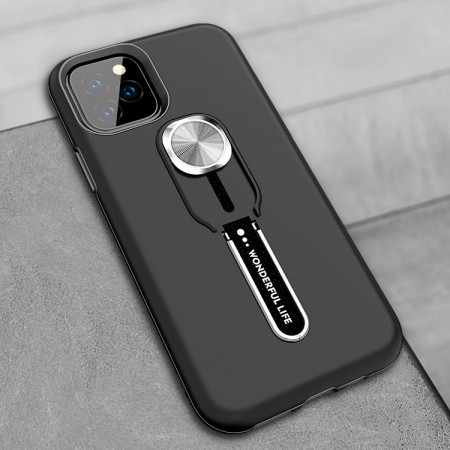 Hybrid TPU + PC Deksel med Ring Grep iPhone 11 Pro svart