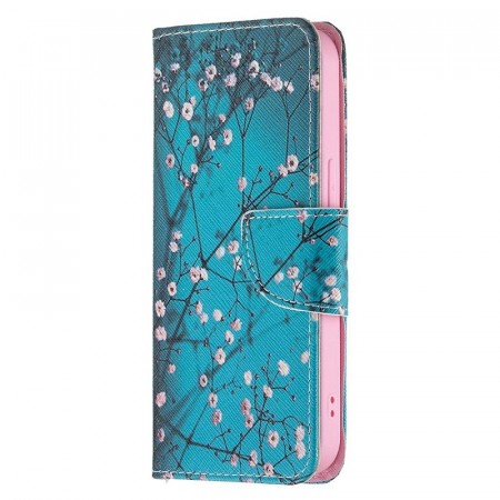 Lommebok deksel for iPhone 13 Pro - Rosa blomster