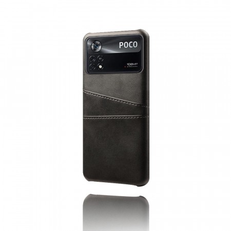 Tech-Flex TPU Deksel med PU-lær plass til kort Xiaomi Poco X4 Pro 5G svart