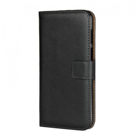Lommebok deksel ekte Lær for Motorola Moto Z3 Play svart