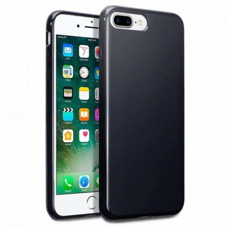 iPhone 8/7 Plus Silikon Deksel - Svart Matt