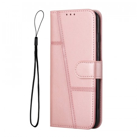 Lommebok deksel Stitching for Samsung Galaxy S26 FE 5G Roségull