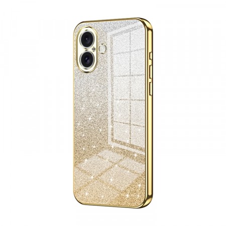 Fashion TPU Deksel Glitter Powder iPhone 16 - Gull