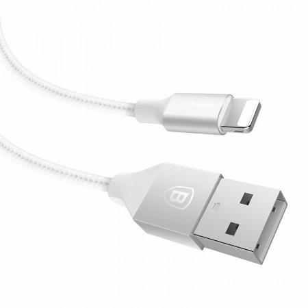 Baseus 1M 2A Yashine Lightning Nylon sølv