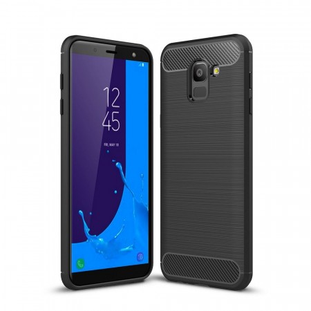 TPU Deksel Carbon Samsung Galaxy J6 (2018) svart