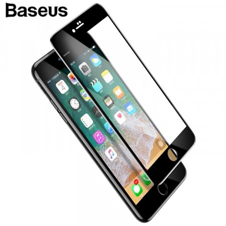 Baseus herdet glass skjermbeskytter heldekkende iPhone 7 Plus/8 Plus svart