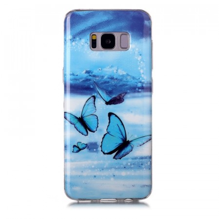 Fashion TPU Deksel Samsung Galaxy S8 Plus - blue Butterfly