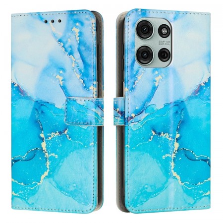 Lommebok deksel for Motorola Moto G17 Power / Moto G17 - Blå marmor