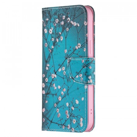 Lommebok deksel for iPhone 13 Pro Max - Rosa blomster